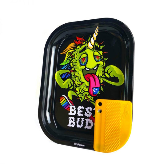 Best Buds Vassoio per rollare LSD Piccolo + Grinder Card Magnetica - 420 Farm