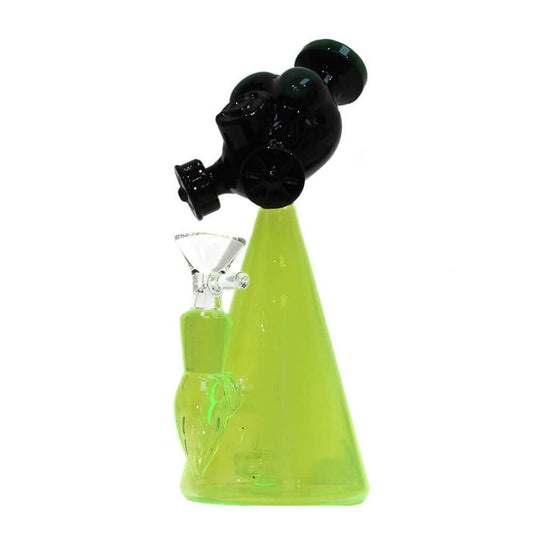 Bong in vetro Alieno Maschera Antigas verde 15cm - 420 Farm