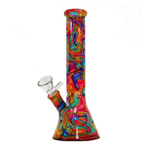 Bong in vetro colori astratti 26cm - 420 Farm