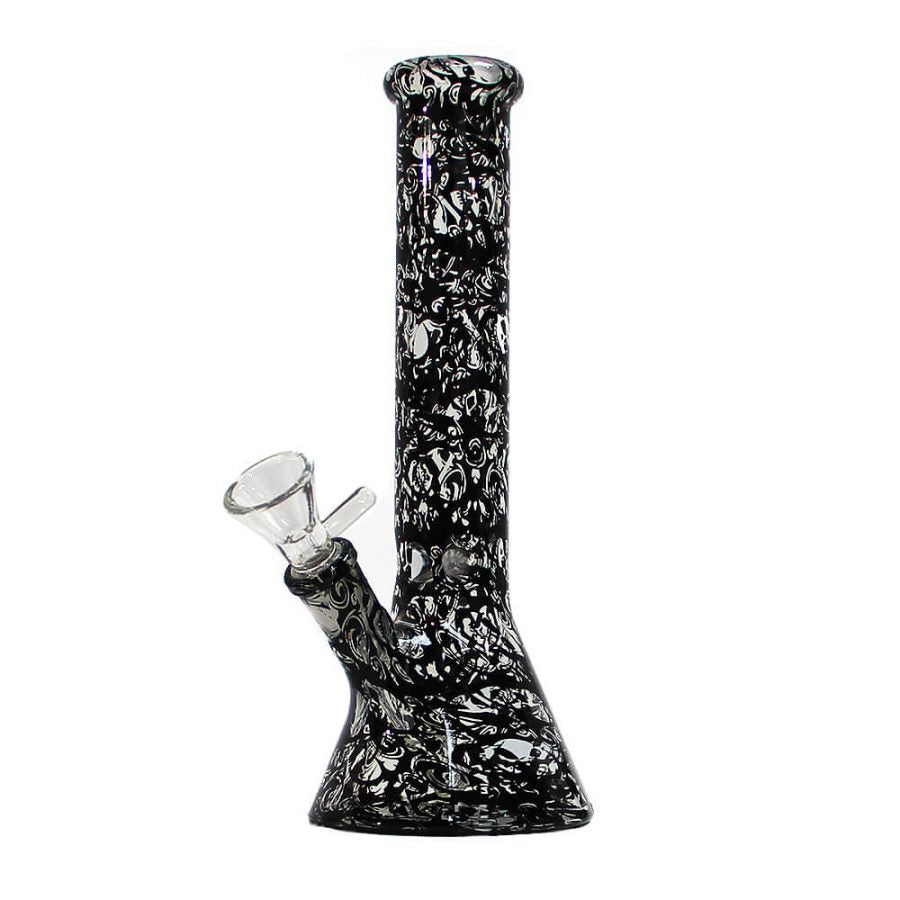 Bong in vetro Dark Skulls 26cm - 420 Farm