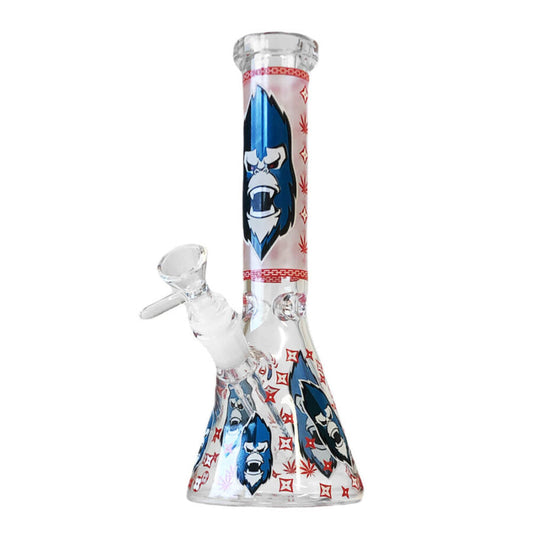 Bong in Vetro Triplo Spessore Gorilla Rosso 25cm - 420 Farm