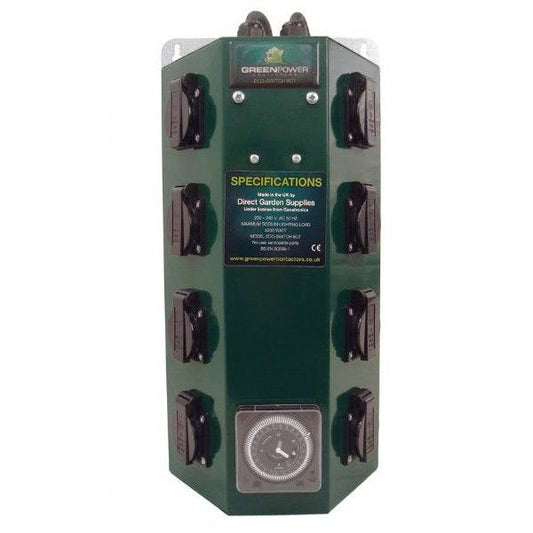 GreenPower - Quadro Elettrico con Timer 8 vie - 4200W - 420 Farm