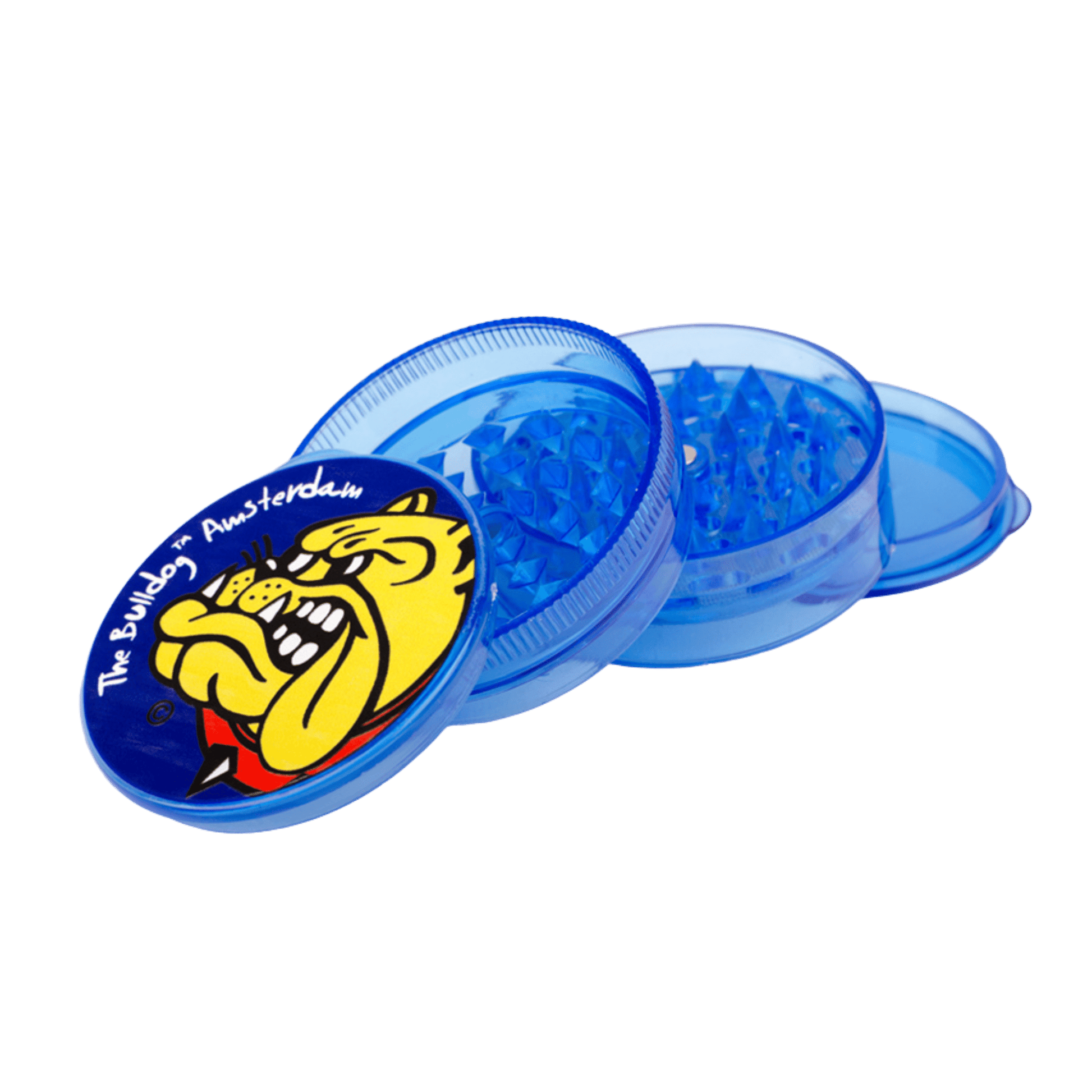 Grinder “The Bulldog” in plastica BLU con logo – (4 parti) - 420 Farm