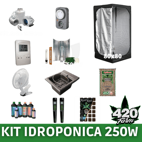 Kit Grow box Idroponica 250W - 420 Farm