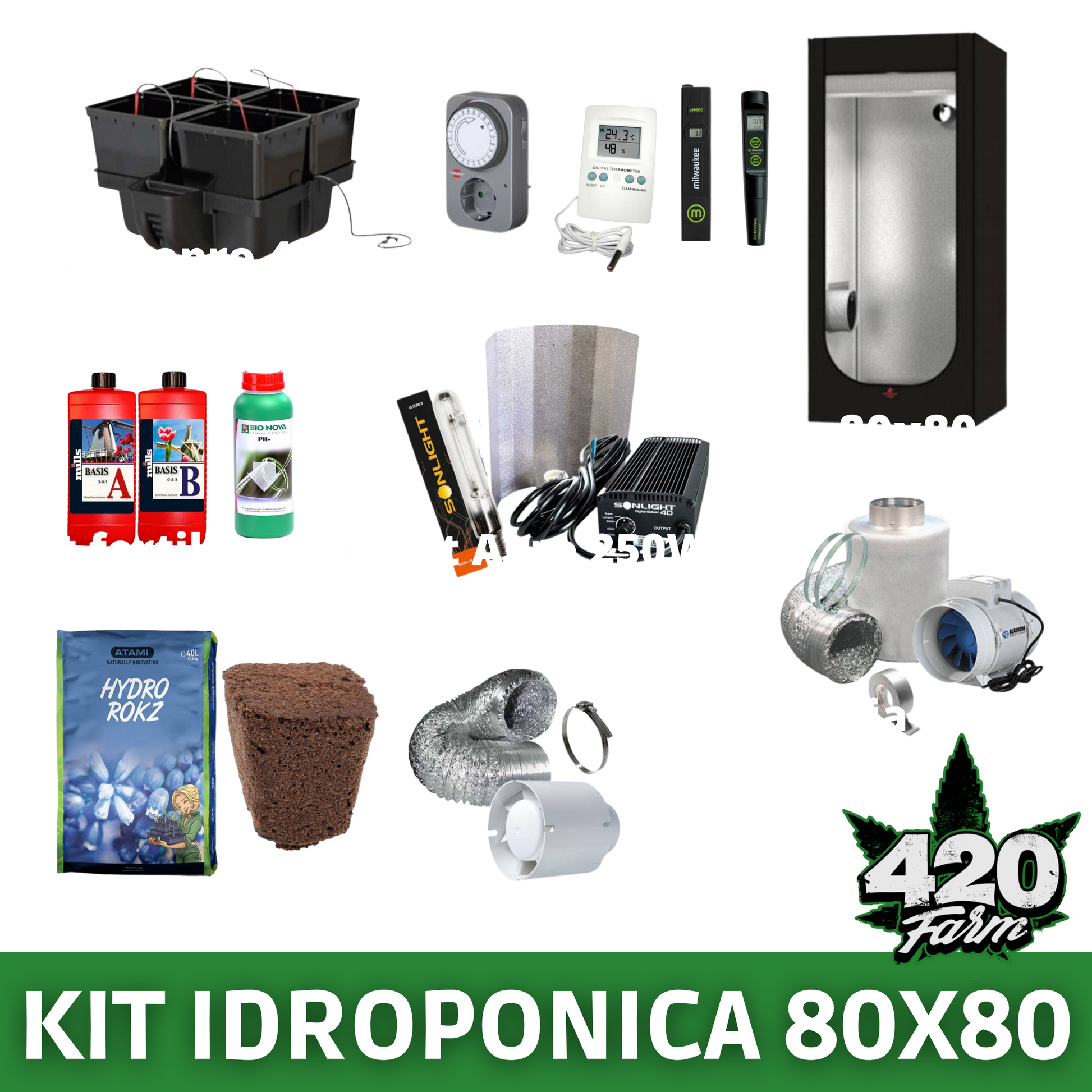 Kit Idroponica 80x80 - 420 Farm