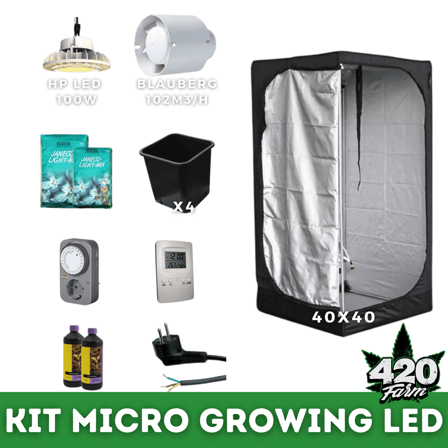 Kit Micro growing led 100w - 420 Farm