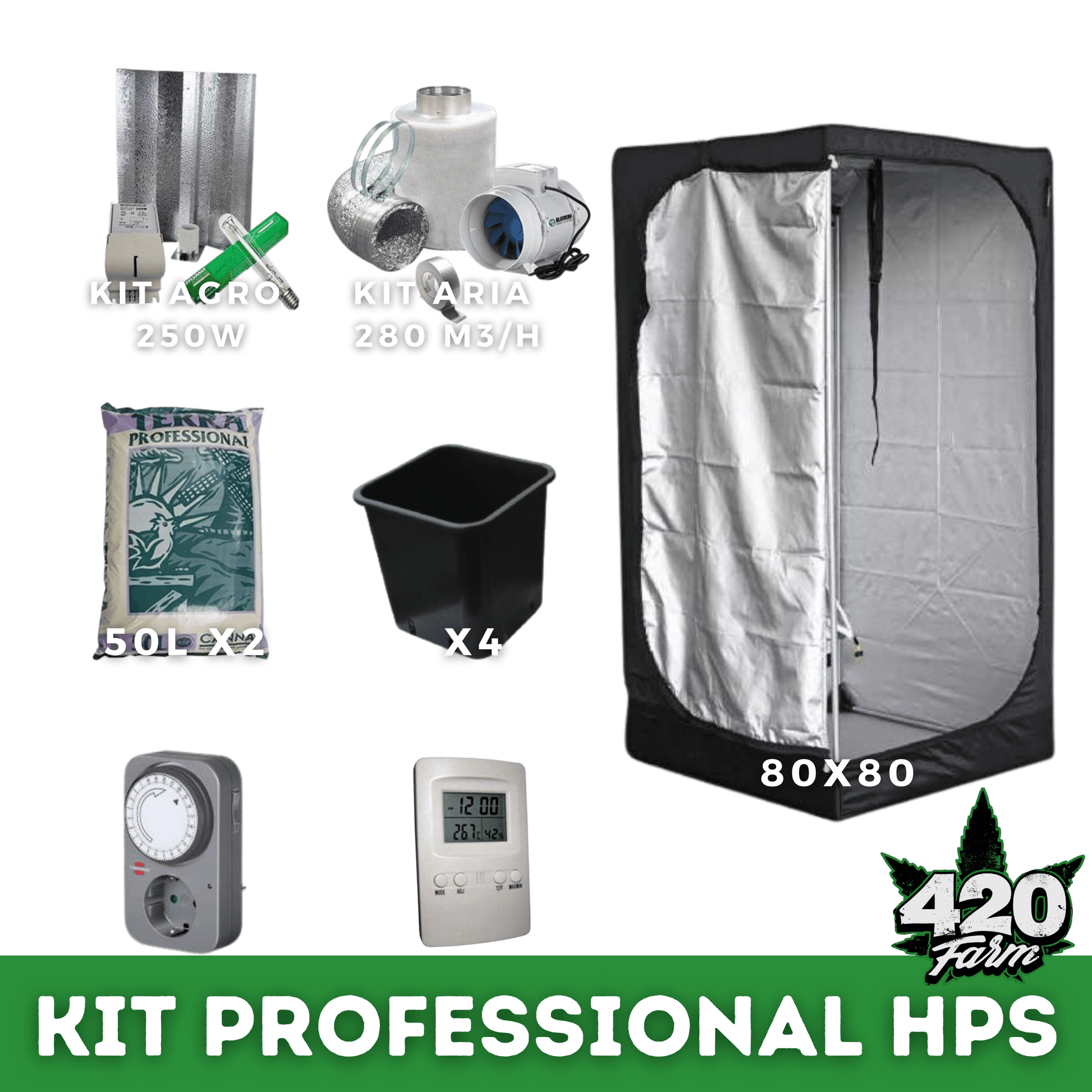 Kit Professional Growbox HPS - 420 Farm