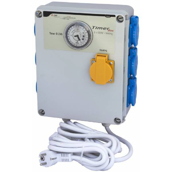 Quadro Elettrico con Timer GSE - Timer Box II 6x600W + Riscaldamento - 420 Farm