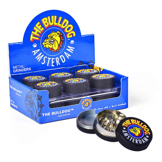 The Bulldog Original Black Amsterdam Grinder in Metallo 35mm - 3 parti - 420 Farm